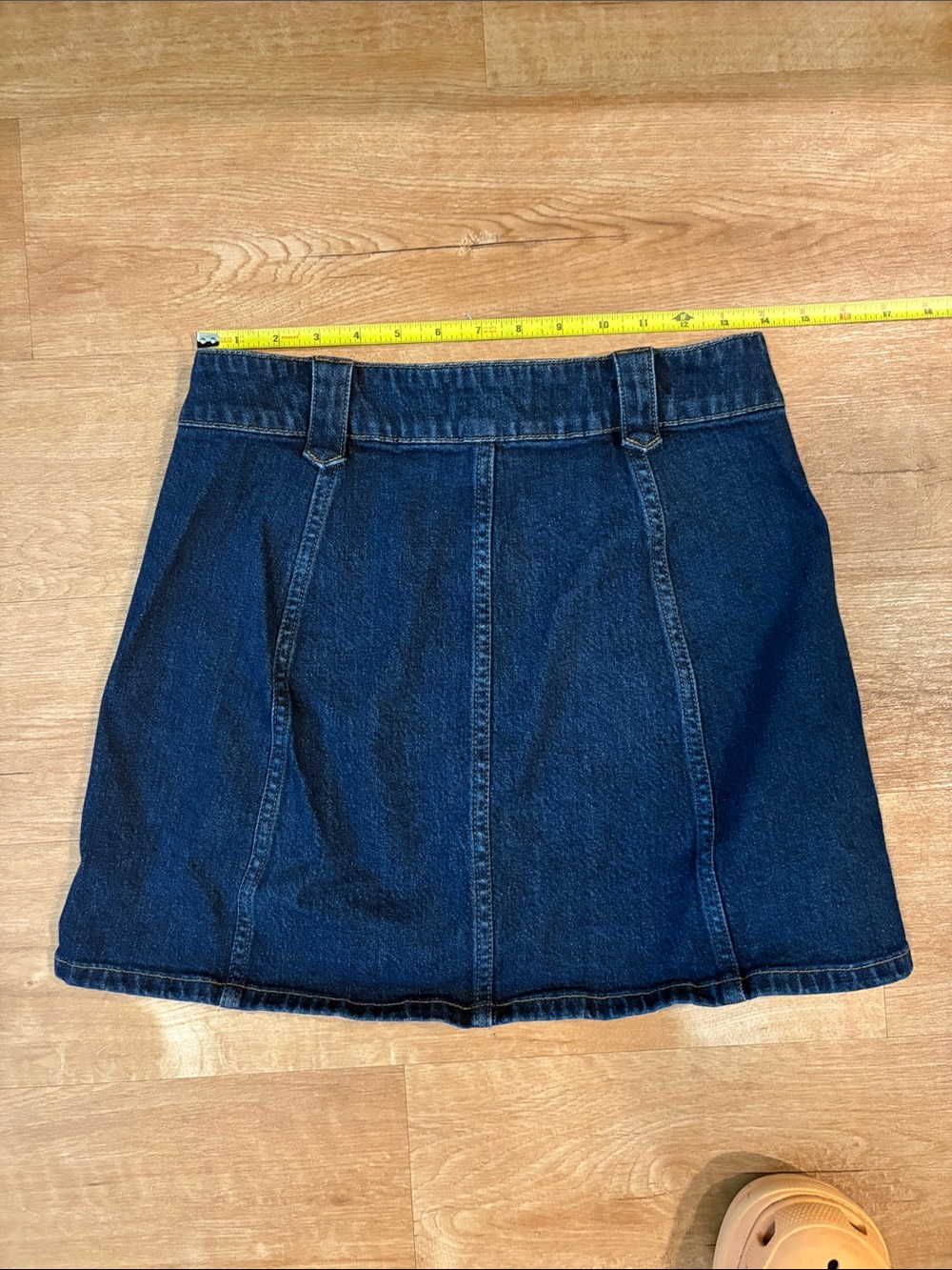 Madewell Dark Blue Button-Front Denim Mini Skirt - Picture 3 of 3